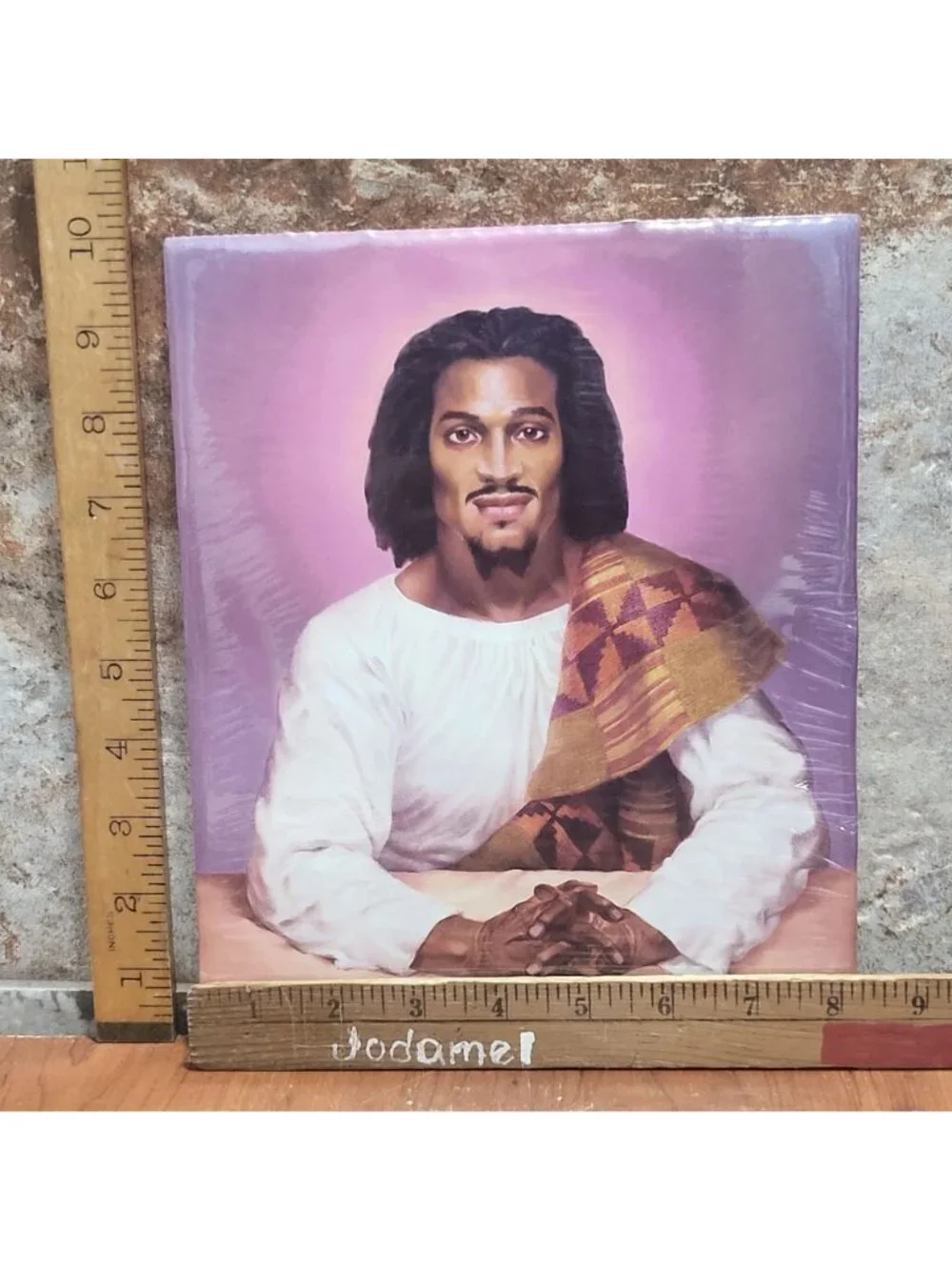 Vintage Unframed African American Portrayal of Jesus Christ Lithograph Art Print